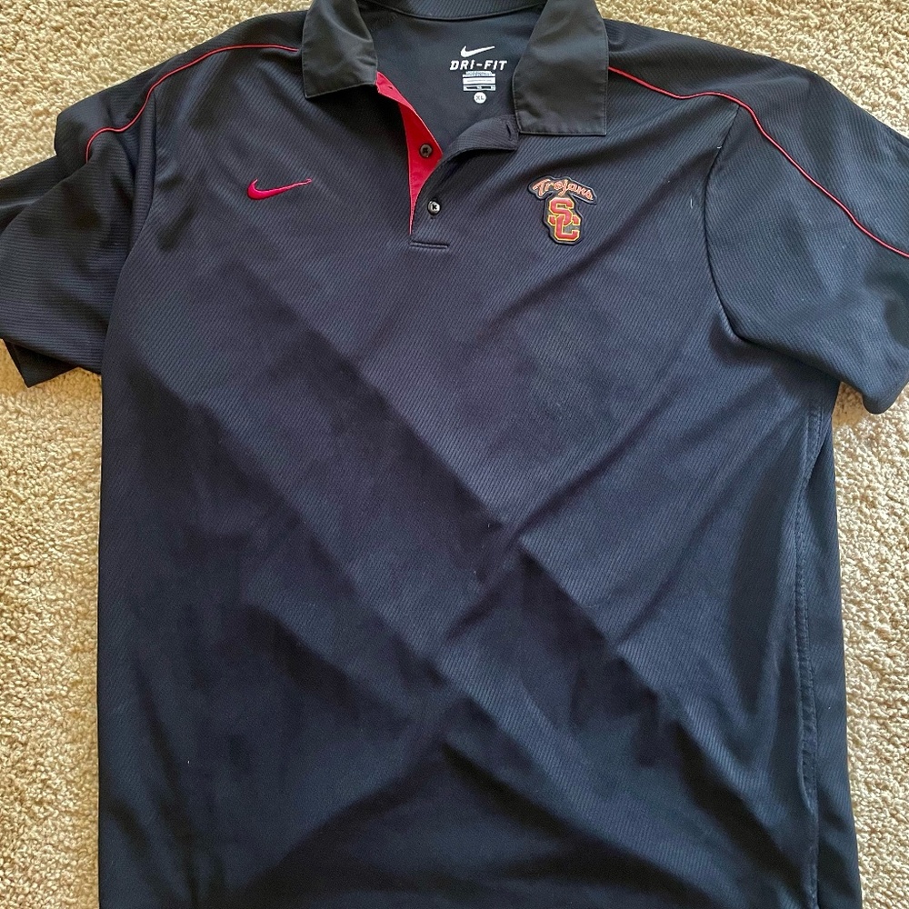 USC Trojans Nike Dri-Fit Men's Short Sleeve Polo - XL, Black